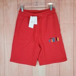 Staple Pigeon Athletic Shorts‎ Mens XS Red Cotton Embroidered Hillcrest Running